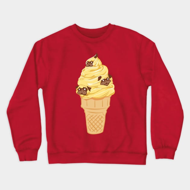 Ice Cream Cone Pugs Crewneck Sweatshirt by huebucket